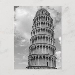 Cartes Pour Fêtes Annuelles Tour Pise penchée noir blanc Italie