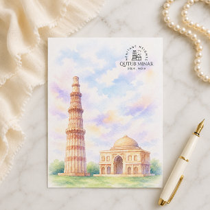 Cartes Pour Fêtes Annuelles Tourbe de Qutub Minar Delhi, Inde   Monument emblé