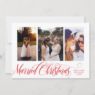 Cartes Pour Fêtes Annuelles Tourbillonnant Red Married Christmas Photo Collage