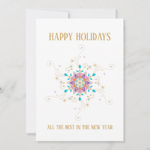 Cartes Pour Fêtes Annuelles Tourbillonnant Snowflake Joyeux Vacances sur mesur