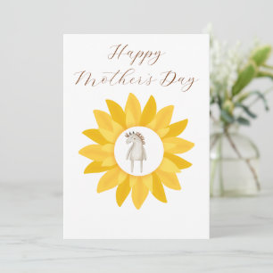 Cartes Pour Fêtes Annuelles Tournesol jaune foral minimaliste pour la fête des