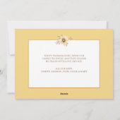 Cartes Pour Fêtes Annuelles Tournesol Jaune Thanksgiving heureux et béni (Dos)