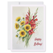 Tournesols d'anniversaire aquarelle florale glads