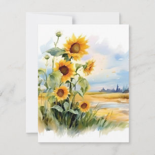 Cartes Pour Fêtes Annuelles Tournesols En Automne