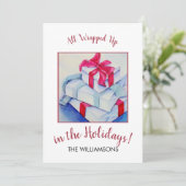 Cartes Pour Fêtes Annuelles Tous les cadeaux de Noël enrobés (Debout devant)