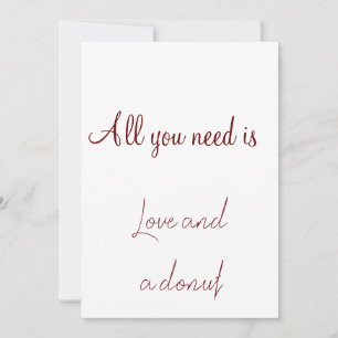 Cartes Pour Fêtes Annuelles Tout ce dont vous avez besoin est d'amour et d'un