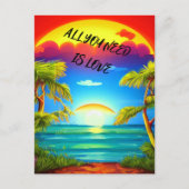 Cartes Pour Fêtes Annuelles Tout ce dont vous avez besoin est l'amour Caraïbes (Devant)