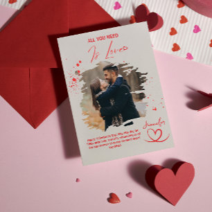 Cartes Pour Fêtes Annuelles Tout ce dont vous avez besoin est l'amour Photo de