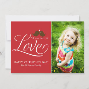 Cartes Pour Fêtes Annuelles Tout ce dont vous avez besoin est l'amour {red}