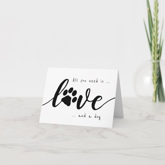 Cartes Pour Fêtes Annuelles Tout Ce Dont Vous Avez Besoin Est Love Chien Chien (Devant)
