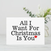Cartes Pour Fêtes Annuelles Tout ce que je veux pour Noël est toi romantique (Debout devant)