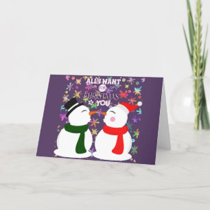 Cartes Pour Fêtes Annuelles Tout Ce Que Je Veux Pour Noël Mignon Snowman