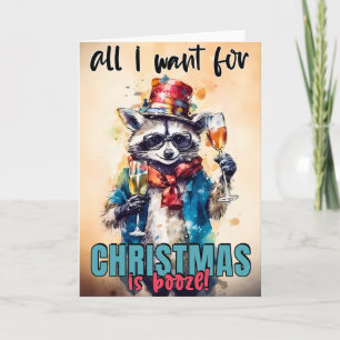 Cartes Pour Fêtes Annuelles Tout Ce Que Je Veux Pour Noël...Racoon