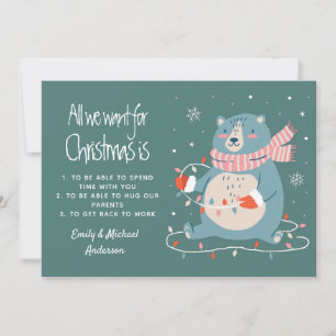 Cartes Pour Fêtes Annuelles Tout ce que nous voulons pour Noël est (ajouter sa