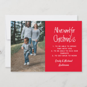 Cartes Pour Fêtes Annuelles Tout Ce Que Nous Voulons Pour Noël Est PHOTO Lettr