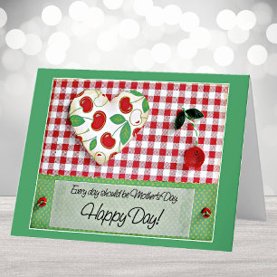 Cartes Pour Fêtes Annuelles Tout destinataire, Cerise à plumes à effet dimensi
