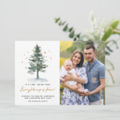 Cartes Pour Fêtes Annuelles Tout est beau script Noël Arbre de Noël Photo (Debout devant)