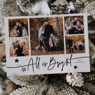 Cartes Pour Fêtes Annuelles Tout est blanc brillant Multi Photo Holiday Card