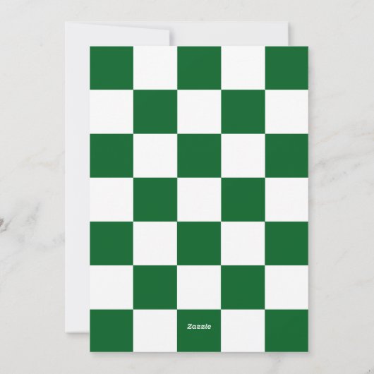 Cartes Pour Fêtes Annuelles Tout est brillant vert vif à carreaux festif (Dos)