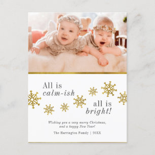 Cartes Pour Fêtes Annuelles Tout Est Calme Photo personnalisée Funny Noël