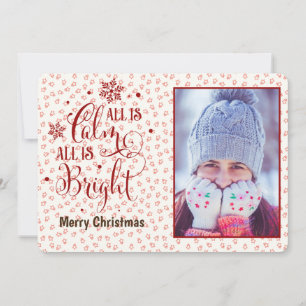 Cartes Pour Fêtes Annuelles "Tout est calme", Red Star photo recto verso Noël