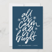 Cartes Pour Fêtes Annuelles Tout Est Calme Tout Est Brillant Marine Non Photo (Devant)