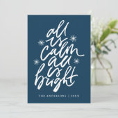 Cartes Pour Fêtes Annuelles Tout Est Calme Tout Est Brillant Marine Non Photo (Debout devant)