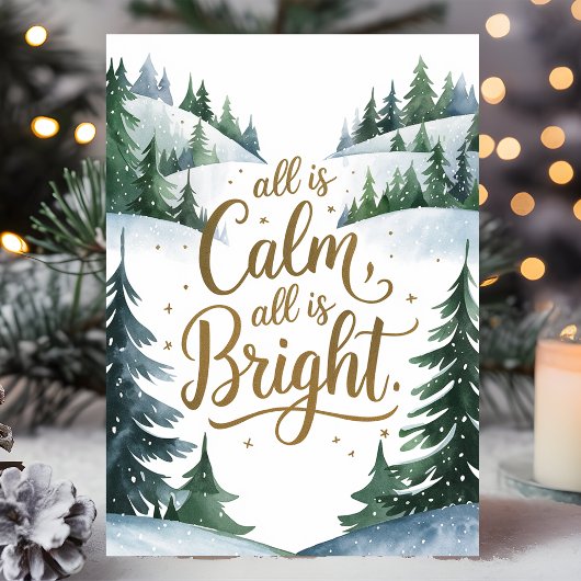 Cartes Pour Fêtes Annuelles Tout Est Calme Tout Est Lumineux Noël