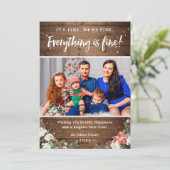 Cartes Pour Fêtes Annuelles Tout est fin Bois rustique photo florale (Debout devant)