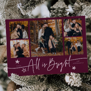Cartes Pour Fêtes Annuelles Tout Est Lumineux Cranberry Multi Photo Holiday Ca