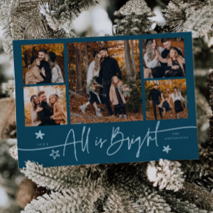 Cartes Pour Fêtes Annuelles Tout Est Turquoise Lumineux Multi Photo Holiday Ca