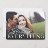 Cartes Pour Fêtes Annuelles Tout Heureux Typographie Classique Photo Moderne (Devant)