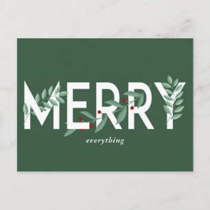 Cartes Pour Fêtes Annuelles Tout Joyeux Feuillage de Houx Vert