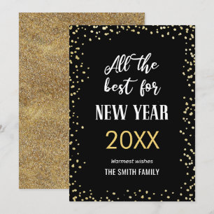 Cartes Pour Fêtes Annuelles Tout le meilleur pour la nouvelle année Gold Parti