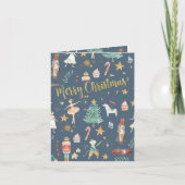 Cartes Pour Fêtes Annuelles Tout Nutcracker Or Joyeux Noël bleu (Devant)