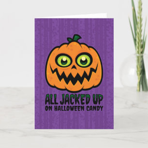Cartes Pour Fêtes Annuelles Toute gonflée de bonbons d'Halloween Citrouille Ja