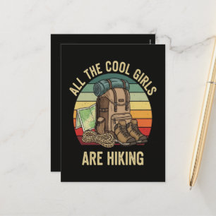 Cartes Pour Fêtes Annuelles Toutes les filles cool font de la randonnée rétro