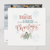 Cartes Pour Fêtes Annuelles Toutes les routes mènent à la maison pour Noël (Devant / Derrière)