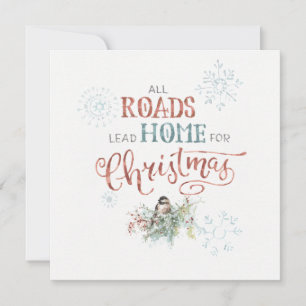 Cartes Pour Fêtes Annuelles Toutes les routes mènent à la maison pour Noël