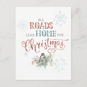 Cartes Pour Fêtes Annuelles Toutes les routes mènent à la maison pour Noël