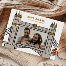 Tower Bridge London Double Decker Photo de Noël