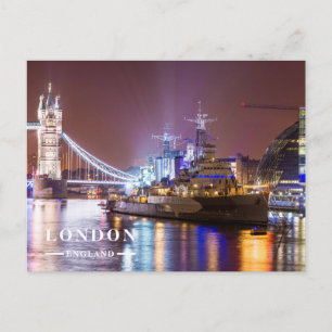 Cartes Pour Fêtes Annuelles Tower Bridge Navire de guerre historique Londres
