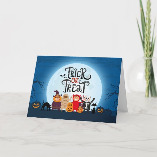 Cartes Pour Fêtes Annuelles Tracer ou traiter les enfants (Devant)