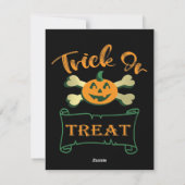 Cartes Pour Fêtes Annuelles Tracer ou traiter les os croisés citrouille Hallow (Dos)