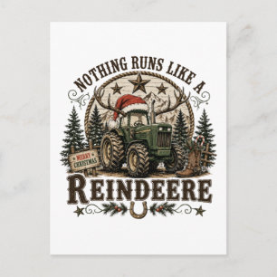 Cartes Pour Fêtes Annuelles Tracteur de Noël Renne