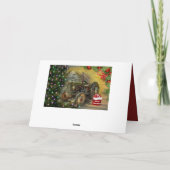Cartes Pour Fêtes Annuelles Tracteur vert vintage Noël (Dos)