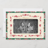 Cartes Pour Fêtes Annuelles traditional christmas red green floral elegant (Devant)