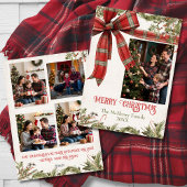 Cartes Pour Fêtes Annuelles Traditional Plaid Red Bow Christmas 5 Photos