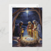 Cartes Pour Fêtes Annuelles Traditional Three Wise Men Nativity (Devant / Derrière)