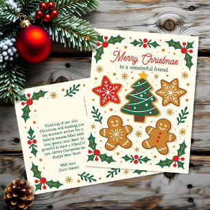 Cartes Pour Fêtes Annuelles Traditionnel ami biscuit pain d'épice Noël